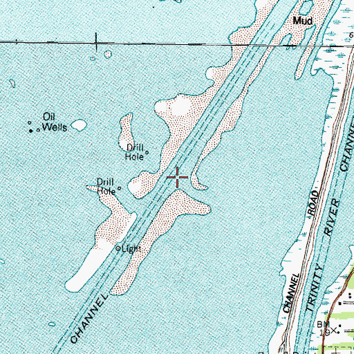 Topographic Map of Trinity River, TX