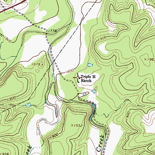 Topographic Map of Triple H Ranch, TX