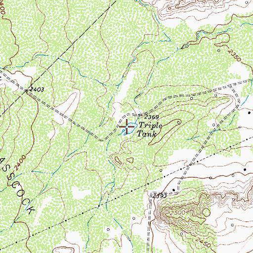 Topographic Map of Triple Tank, TX