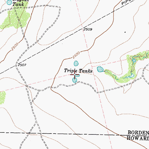 Topographic Map of Triple Tanks, TX