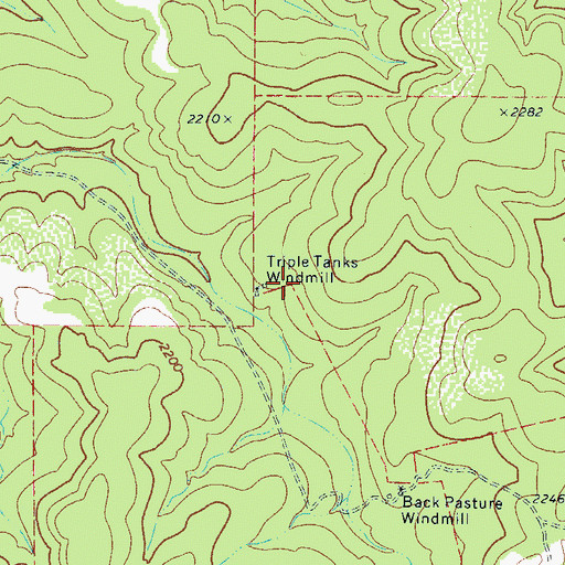 Topographic Map of Triple Tanks Windmill, TX