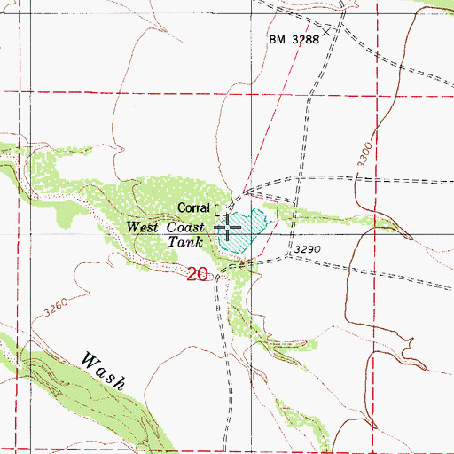 Topographic Map of West Coast Tank, AZ