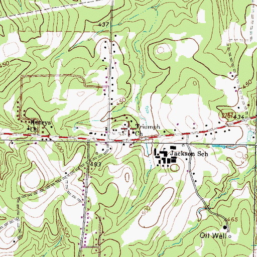 Topographic Map of Triumph Church, TX