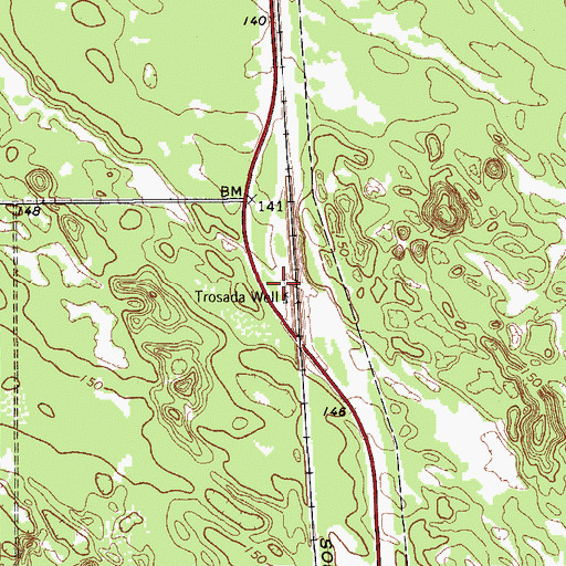 Topographic Map of Trosada Well, TX