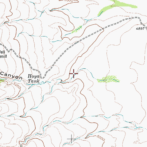 Topographic Map of Trough Canyon, TX