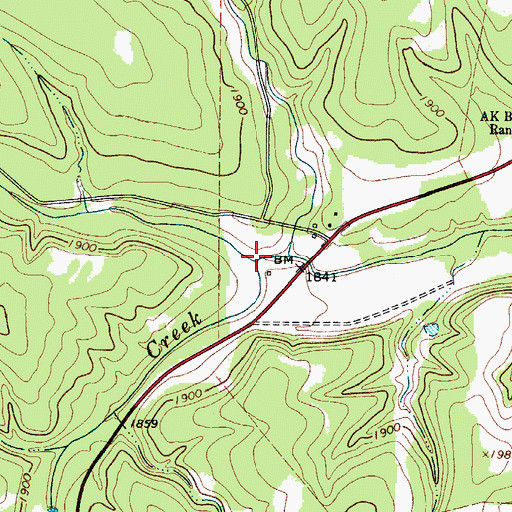 Topographic Map of Trough Spring Creek, TX