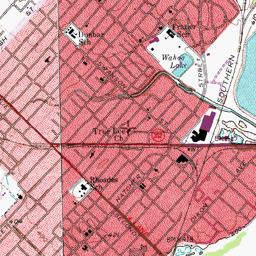 Topographic Map of True Lee Church, TX