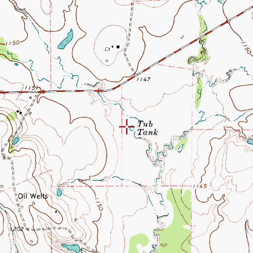 Topographic Map of Tub Tank, TX