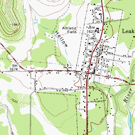 Topographic Map of Tucker Hollow, TX