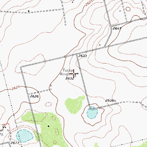 Topographic Map of Tucker Windmill, TX
