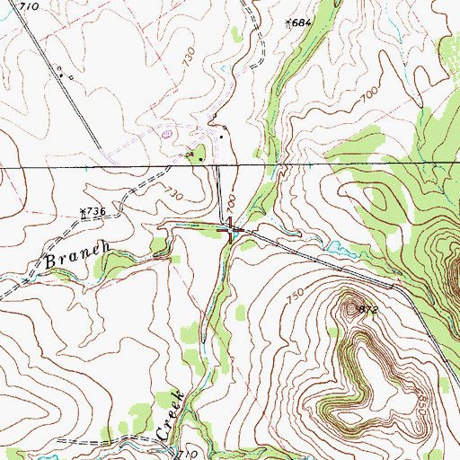 Topographic Map of Tuggle Branch, TX