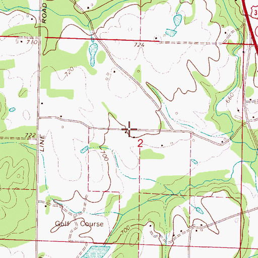 Topographic Map of Cullman County Club, AL