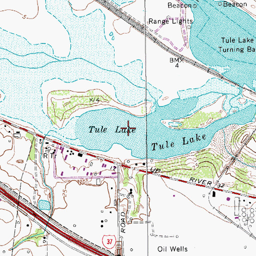 Topographic Map of Tule Lake, TX