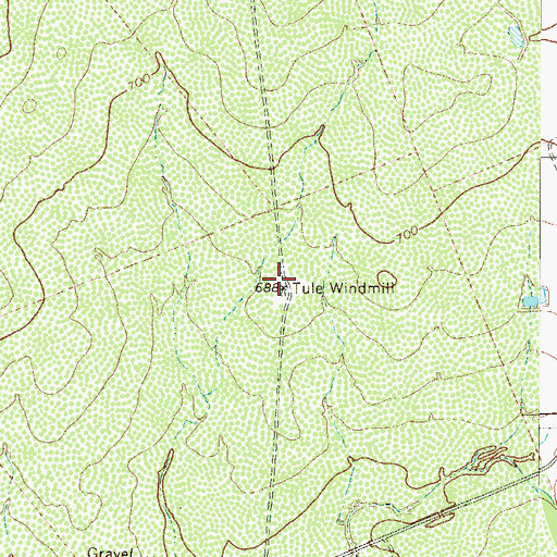 Topographic Map of Tule Windmill, TX