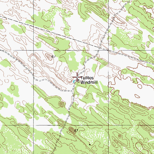 Topographic Map of Tulitos Windmill, TX