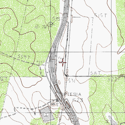 Topographic Map of Tuna Siding, TX