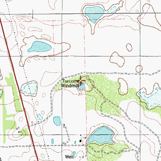 Topographic Map of Turcotte Windmill, TX
