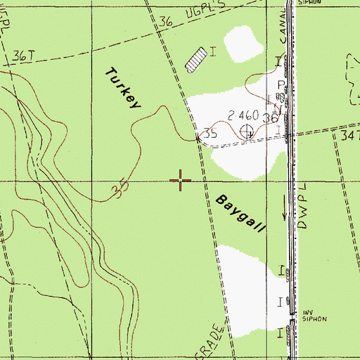 Topographic Map of Turkey Baygall, TX