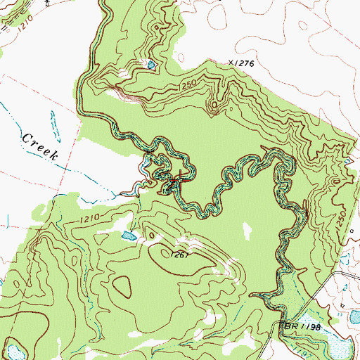 Topographic Map of Turkey Creek, TX