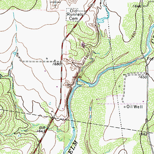 Topographic Map of Turkey Creek, TX