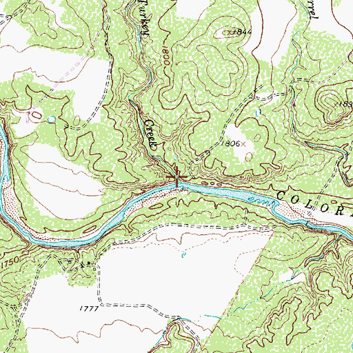 Topographic Map of Turkey Creek, TX