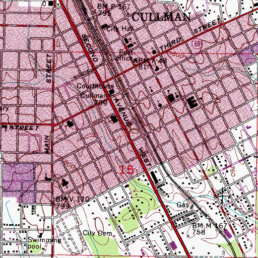 Topographic Map of Cullman Public School (historical), AL