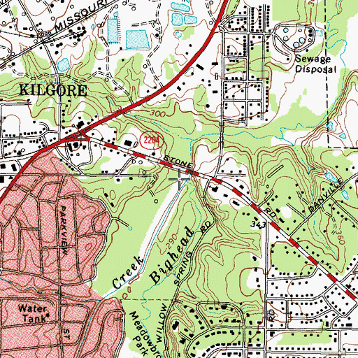 Topographic Map of Turkey Creek, TX