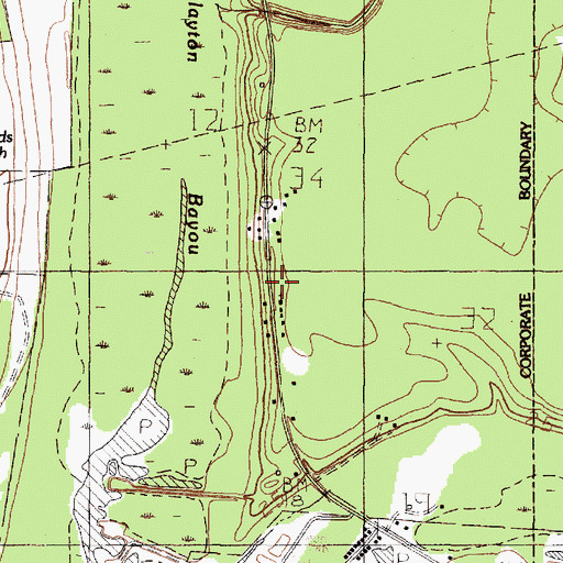 Topographic Map of Turkey Creek Church, TX