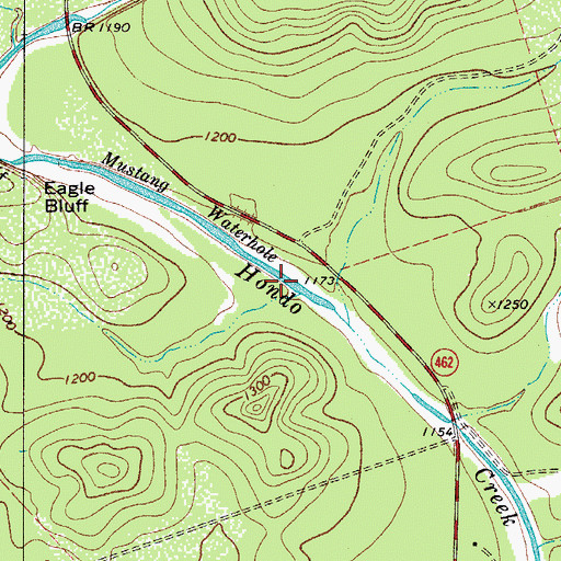 Topographic Map of Turkey Hollow, TX