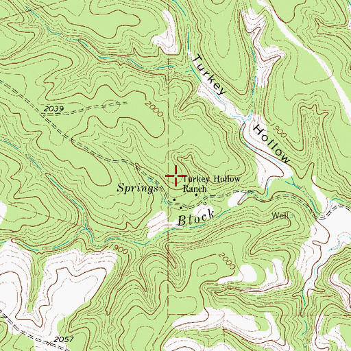 Topographic Map of Turkey Hollow Ranch, TX