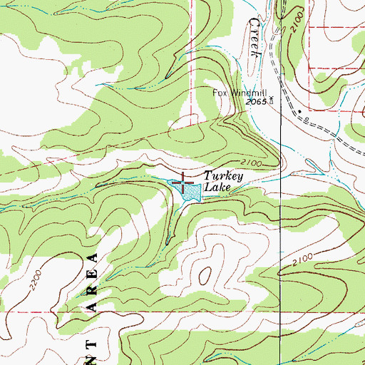 Topographic Map of Turkey Lake, TX