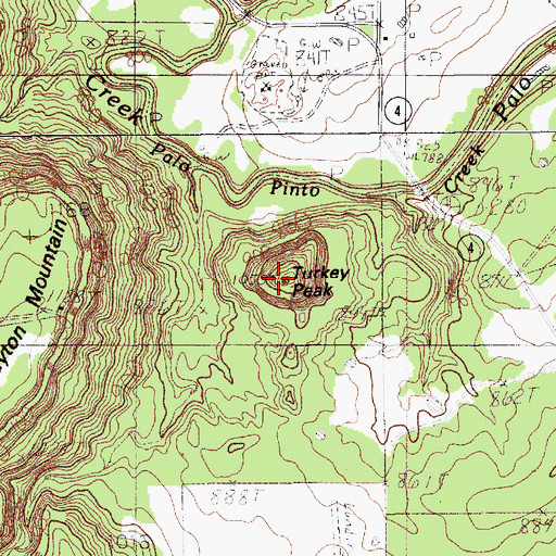 Topographic Map of Turkey Peak, TX