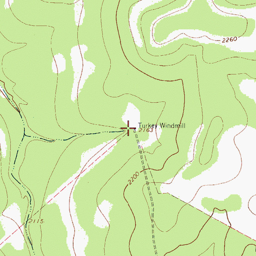 Topographic Map of Turkey Windmill, TX