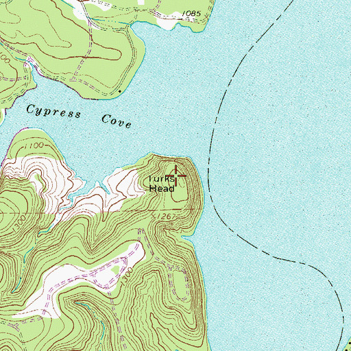Topographic Map of Turks Head, TX
