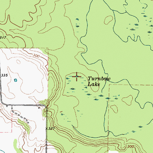 Topographic Map of Turnbow Lake, TX