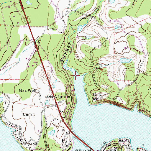 Topographic Map of Turner Creek, TX