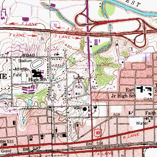 Topographic Map of Turner Park, TX