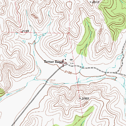 Topographic Map of Turner Ranch, TX