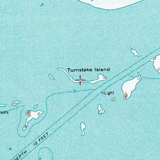 Topographic Map of Turnstake Island, TX
