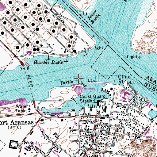 Topographic Map of Turtle Cove, TX