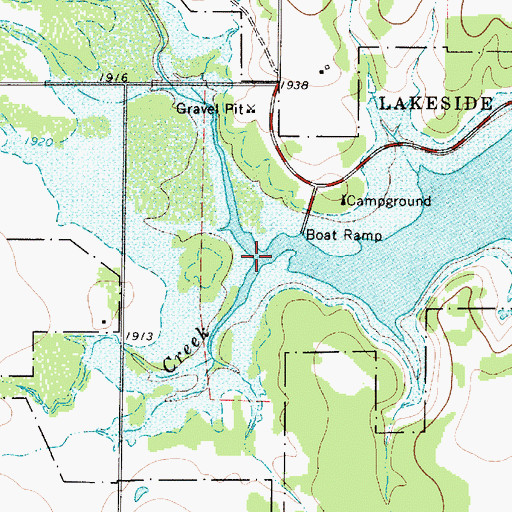Topographic Map of Turtle Neck Creek, TX
