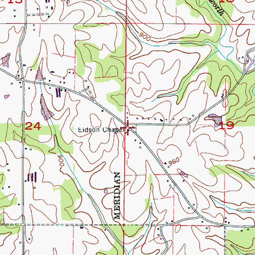 Topographic Map of Eidson Chapel School (historical), AL