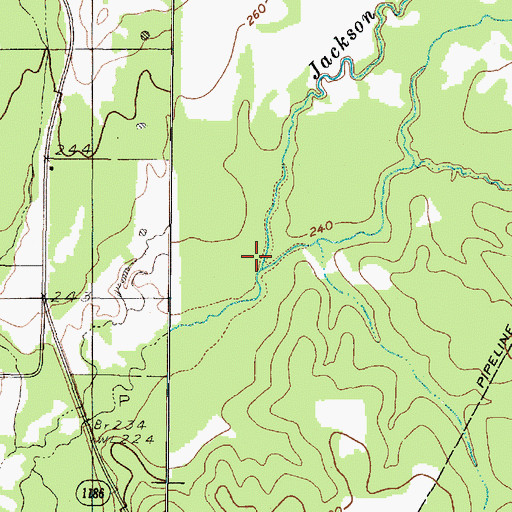 Topographic Map of Tuttle Creek, TX