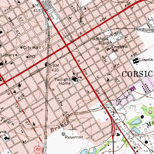 Topographic Map of Twilight Home, TX