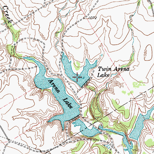 Topographic Map of Twin Arena Lake, TX