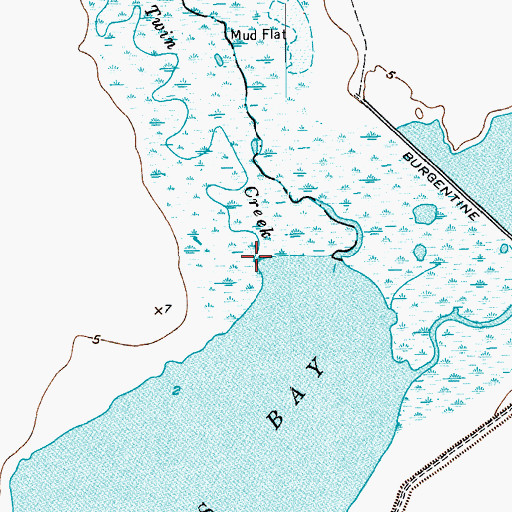 Topographic Map of Twin Creek, TX