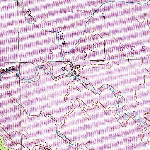 Topographic Map of Twin Creek, TX
