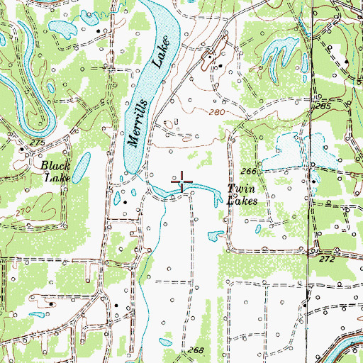 Topographic Map of Twin Lakes, TX
