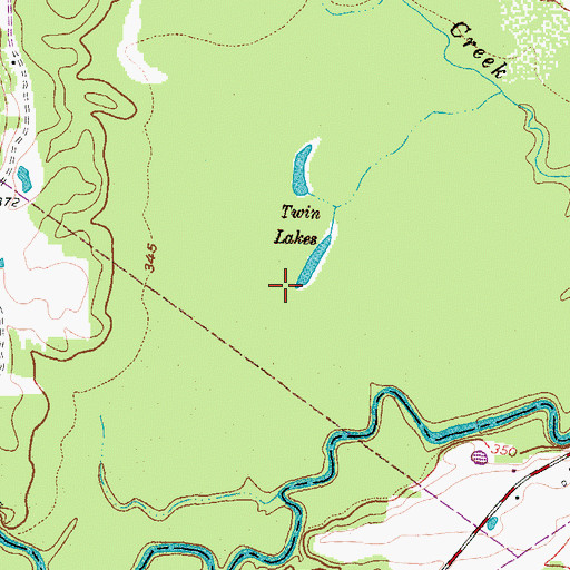 Topographic Map of Twin Lakes, TX