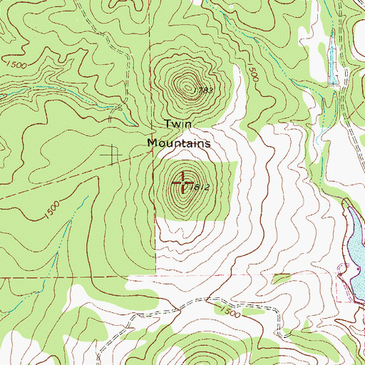 Topographic Map of Twin Mountains, TX